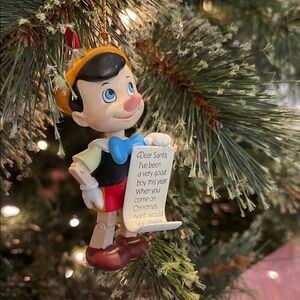 Disney Grolier collectible Pinocchio Holiday Ornament NIB